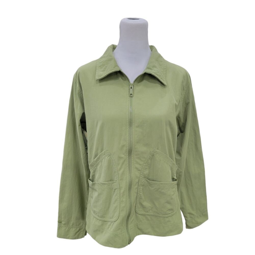 Sorel Women's‎ Zip up Jacket Size Medium Green Cargo Utility Lightweight Nylon